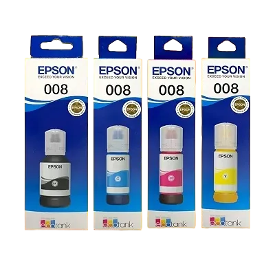 Epson 008 EcoTank Original Ink Bottle Set – Black/Cyan/Magenta/Yellow