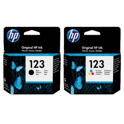 HP 123 Original Ink Cartridge Set – Black/Tri-color