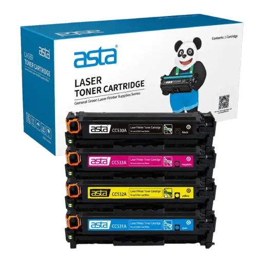 ASTA 305A Compatible Toner Cartridge Set (Replacement for HP CC530A / CC531A / CC532A / CC533A) Black/Cyan/Magenta/Yellow