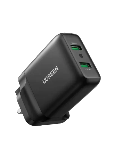 UGREEN 70164 36W QC 3.0 Quick Wall Charger Adapter 2-Port