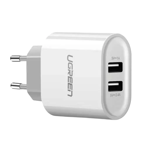 UGREEN 20384 Dual USB Wall Charger 17W EU White