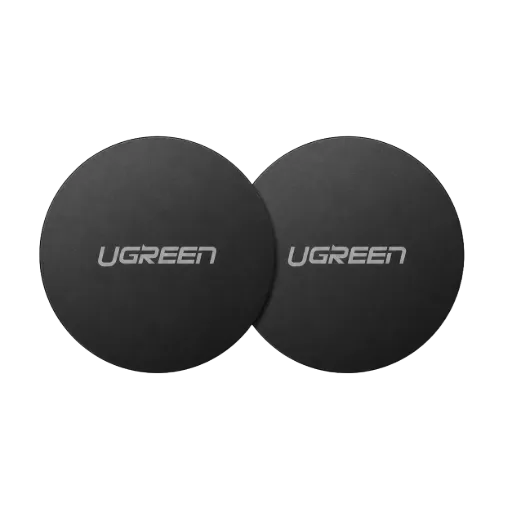 UGREEN 30836 Rounded Metal Plate for Magnetic Phone Stand 2 Pack Black