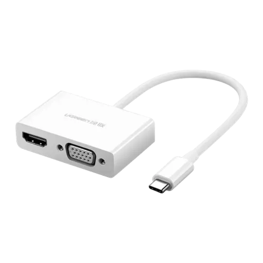 UGREEN 30843 USB Type C to HDMI + VGA Converter White