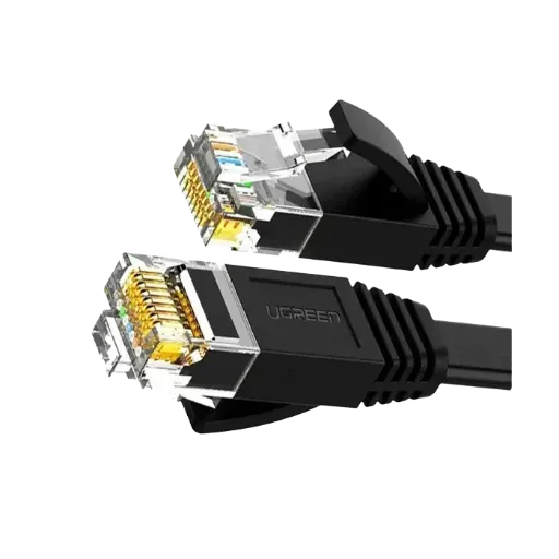 UGREEN 50184 Cat 6 U/UTP Pure Copper Ethernet Flat Cable 1m Black