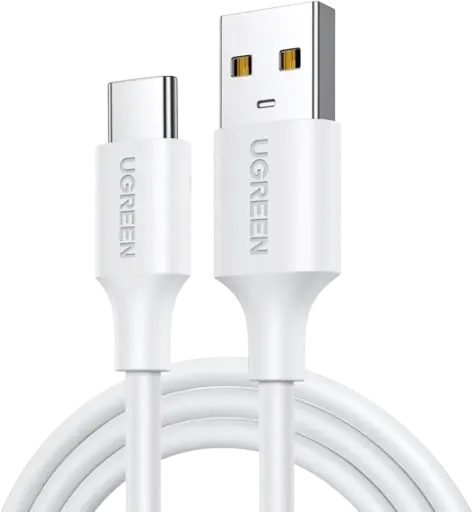 UGREEN 60123 USB-A 2.0 to USB-C Cable Nickel Plating 1m (White)