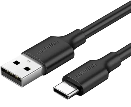 UGREEN 60116 USB-A 2.0 to USB-C Cable Nickel Plating 1m (Black)