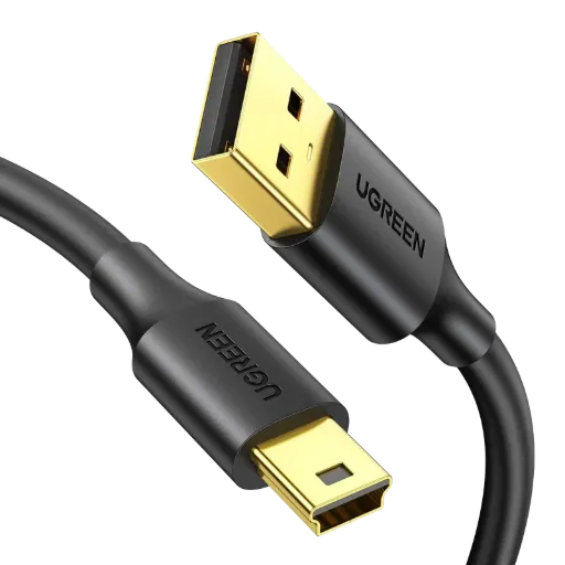 UGREEN 10355 USB 2.0 A Male to Mini 5 Pin Male Cable 1m Black