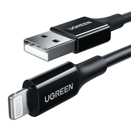 UGREEN 80823 USB-A Male to Lightning Male Cable Nickel Plating 2m Black