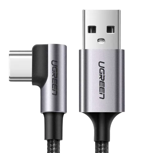UGREEN 50942 Right Angle USB-A to USB-C Cable 2m Space Gray