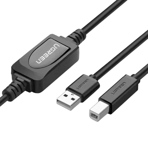 UGREEN 10362 USB 2.0 A Male to B Male Active Printer Cable 15m Black