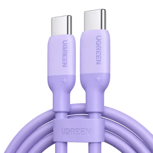 UGREEN 45180 USB-C to USB-C PD Fast Charging Silicone Cable Purple 1m