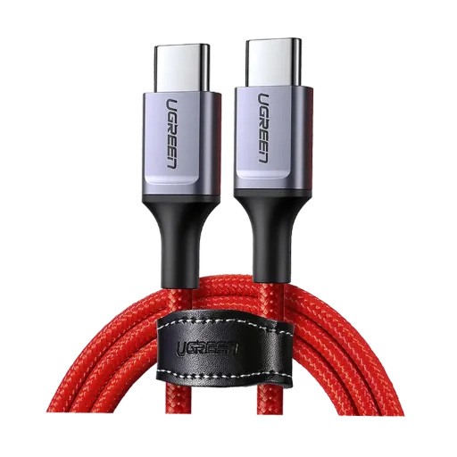 UGREEN 60186 USB2.0 TypeC Male to Male Cable Aluminum Nickel Plating 1m Red