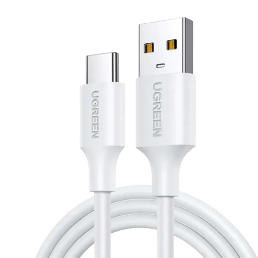 UGREEN 60121 USB-A 2.0 to USB-C Cable Nickel Plating 1m (White)