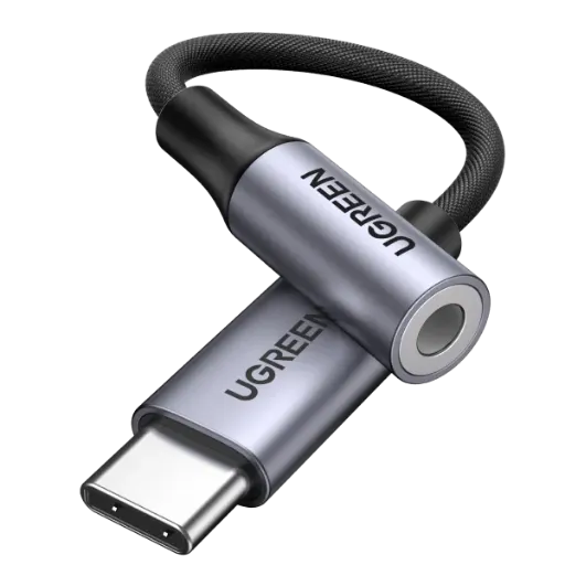 UGREEN 80154 USB-C to 3.5mm M/F Cable Aluminum Shell with Braided 10cm Spac