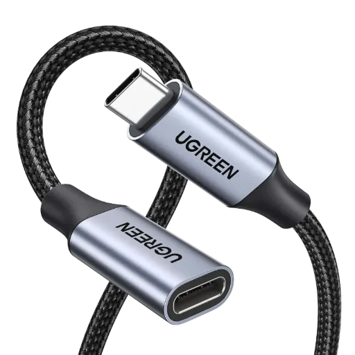 UGREEN 30205 USB-C Male to USB-C Female Gen2 Alu Braided Extension Cable 1m