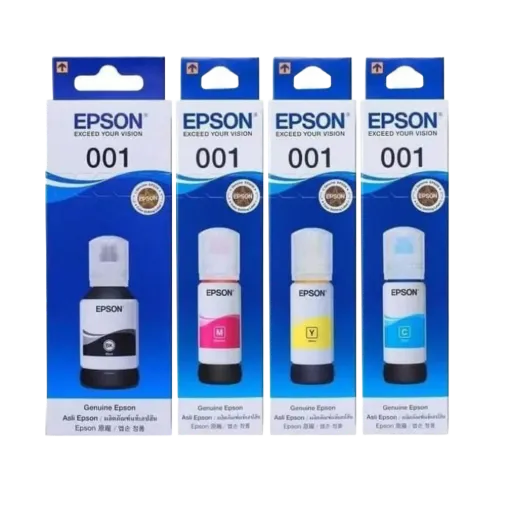 Epson 001 EcoTank Ink Bottle 4-Color Set (Black, Cyan, Magenta, Yellow)
