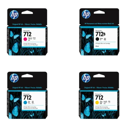 HP 712 Original Ink Cartridge 4-Pack (CMYK)